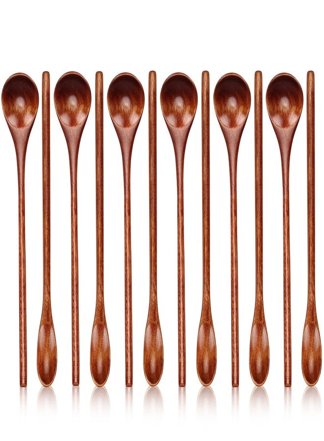 renawe 12 Pcs Small Wooden for Coffee Spoon Set Teaspoons Tasting Spoons Tiny Wood Iced Tea Spoons Stirring Spoon for Jars Eating Spices Seasoning Spoons Stir Spoon Honey Spoons, 9 inch, Natural - Image 1