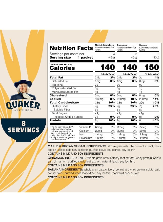 Quaker Instant Oatmeal Fiber & Protein Variety Pack - Image 3