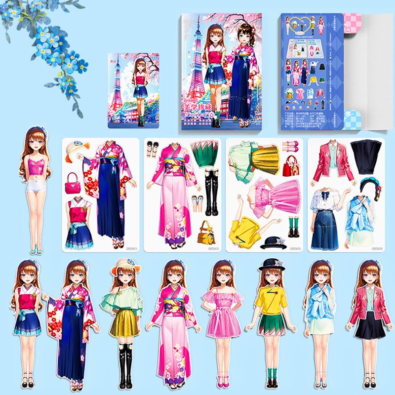 Daniel Axel Magnetic Dress Up Paper DollMagnet Princess Dress Up Dolls for Girls Ages 47 KidsTravel Activities Road Trip Car Ride Interactive Learning Created Imagine Set Birthday Gift H Set - Image 2