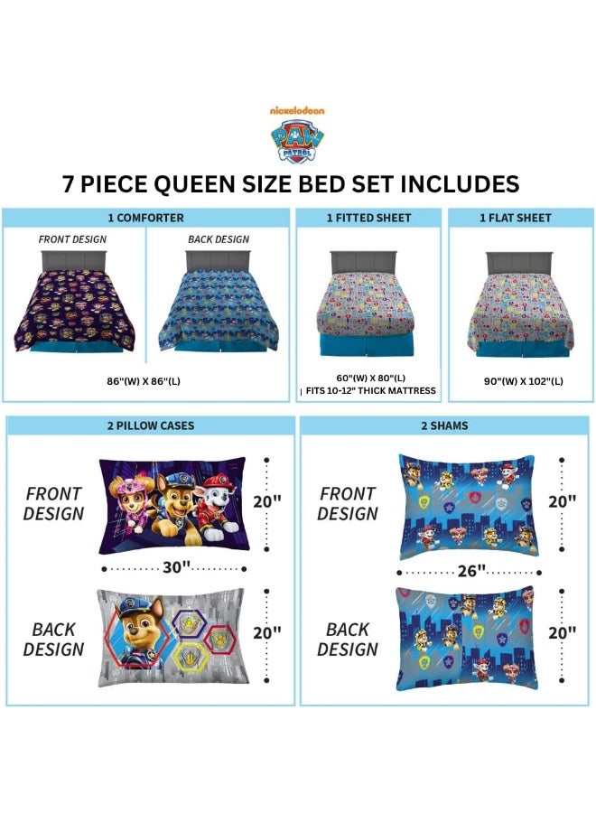Franco Franco Paw Patrol Kids Bedding Super Soft Comforter and Sheet Set with Sham, 7 Piece Full Size, (Official Licensed Product) - Image 3