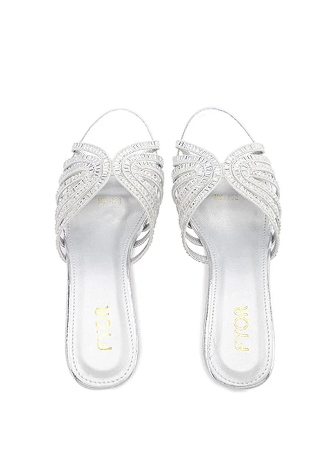 FYOR  Crystal-Embellished Kitten Heel Sandal MY 402 for Women | Best Price UAE