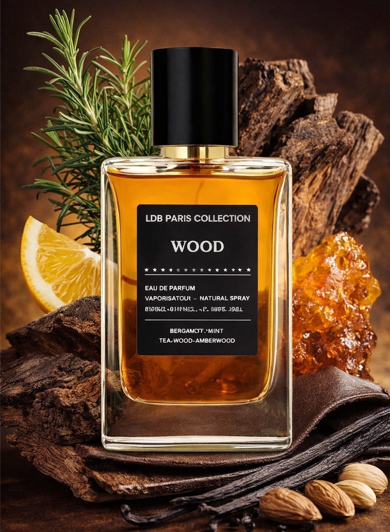 Linea De Bella LDB Collection Wood Eau De Parfum 85ml for Men Long Lasting Bergamot Mint Tea Woody Amberwood Perfume - Image 5