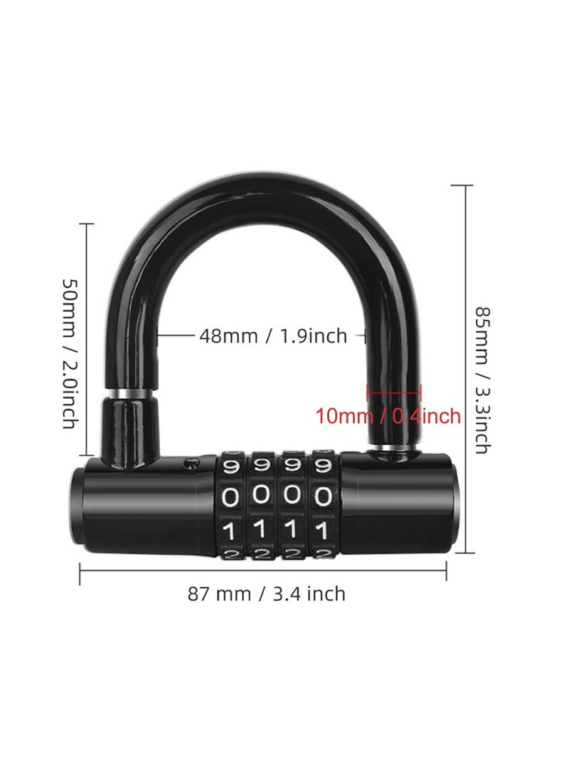 SOLARAE Bike Lock, Heavy Duty Outdoor Waterproof Lock with Resettable Code, Digit Combination Padlock, 4 Digit Code Lock Anti Theft for Gates, Mountain Bike, Scooter Gym, School, Shed & Lockers - Image 4
