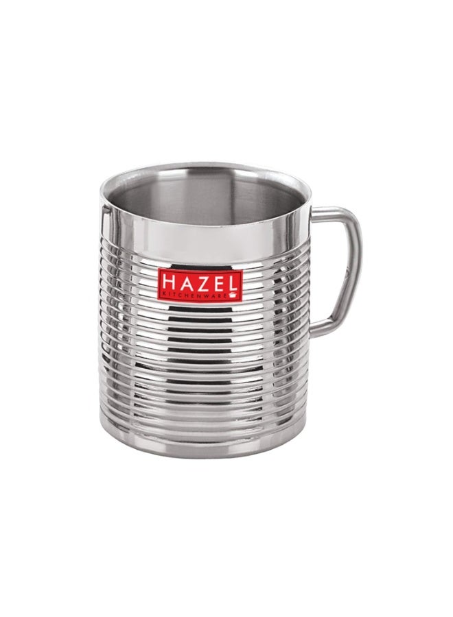 هايزل كوب شاي/قهوة من الستانلس ستيل من HAZEL - 4 قطع، فضي، 300 مل - Image 2