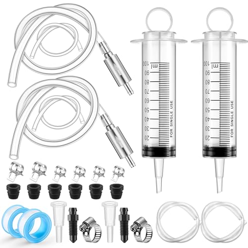 Meonum 2 Pack Brake Bleeder Kit Hydraulic Disc Clutch Bleeding Kit 100ML 50cm Hose Oil FluidBrake Bleeder Hose with One Way Check Valve for Hydraulic System Bleeding Quads System Repair Maintenance - Image 1