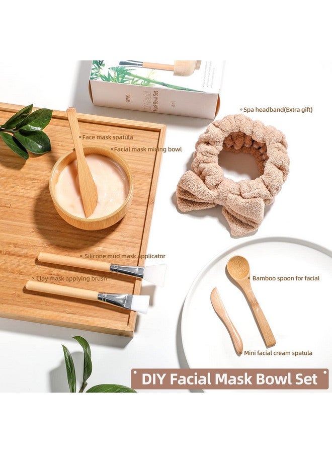 JPNK Pnk Facial Mask Set Bamboo New Diy 6Pack Diy Clay Mask Mixing Kit With Brushes And Bowl Mask Tools For Mask - Image 3