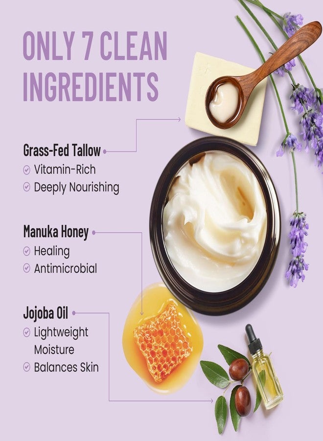Body Restore Grass Fed Whipped Beef Tallow for Skin, Face, Body, Dry Skin - with Manuka Honey, Jojoba Oil, Birthday Gifts for Women, Men, Travel Essentials, Self Care - Lavender - Image 2