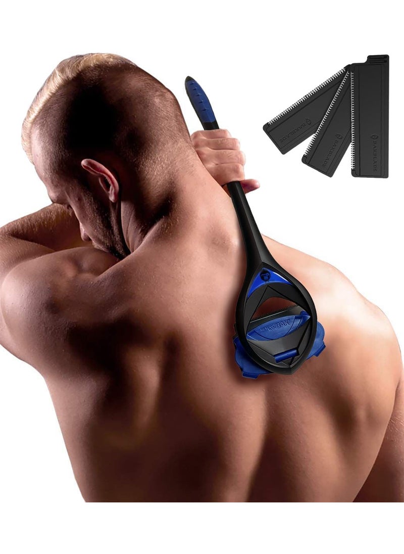 baKblade - BakBlade 30 Stealth  Back Shaver for Men Extra Long 23 Ergonomic Handle for a Close PainFree Shave The Ultimate Back Hair Trimmer for Men 3 Extra Back Blade Refills - Image 1