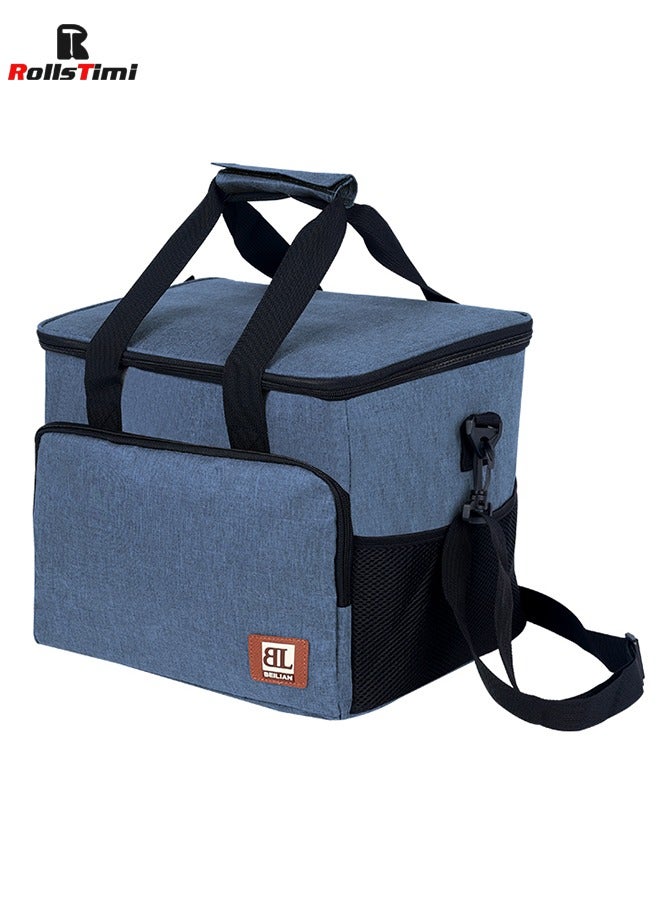 RollsTimi  Waterproof Lunch Bag Outdoor Insulation Cooler Pack Picnic Large Capacity Takeaway Boxes,Blue - Image 1
