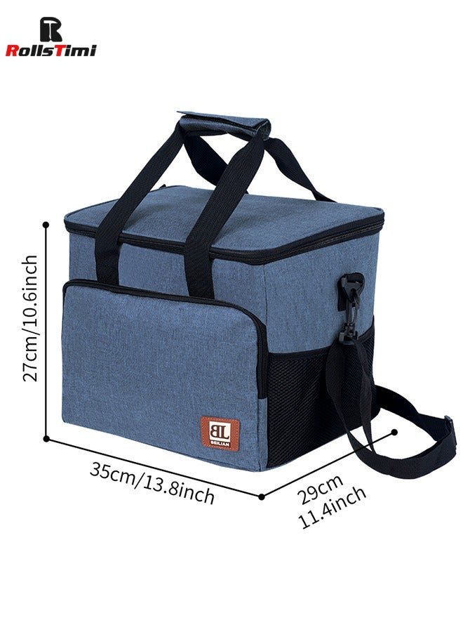 RollsTimi  Waterproof Lunch Bag Outdoor Insulation Cooler Pack Picnic Large Capacity Takeaway Boxes,Blue - Image 2