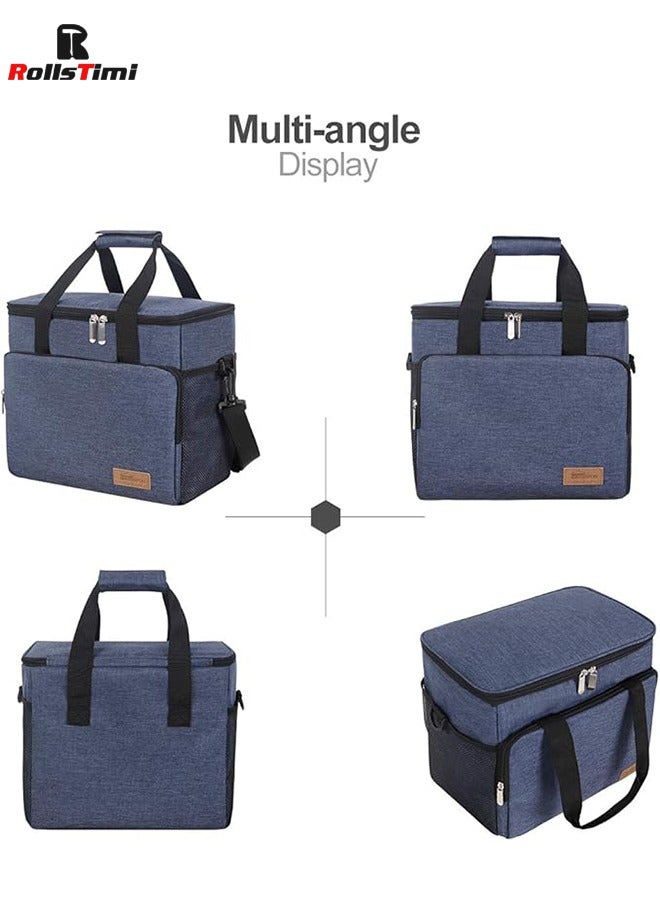 RollsTimi  Waterproof Lunch Bag Outdoor Insulation Cooler Pack Picnic Large Capacity Takeaway Boxes,Blue - Image 5