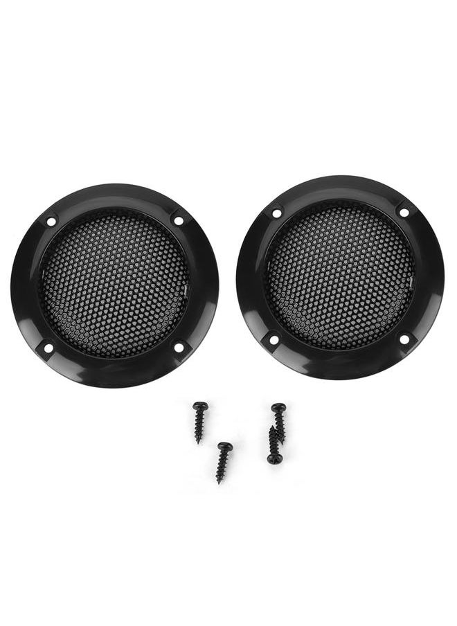 Thoraya 2 Inch Speaker Decorative Steel Mesh Circle Car Speaker Protective Mesh Cover (Black)  - Image 1