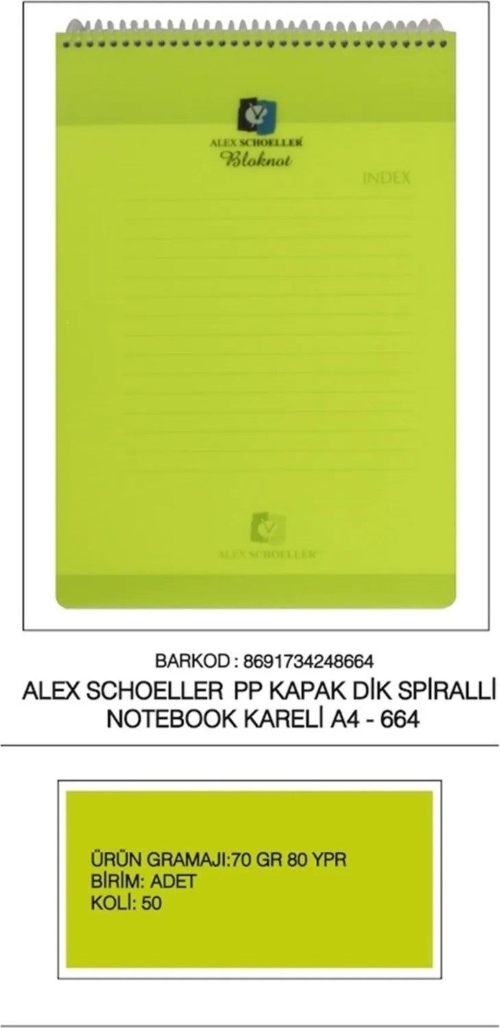Schoeller Shammer 25 Pieces Top Spiral Notepad A4 80 Sheets Lined Notebook 70 gr - Image 5