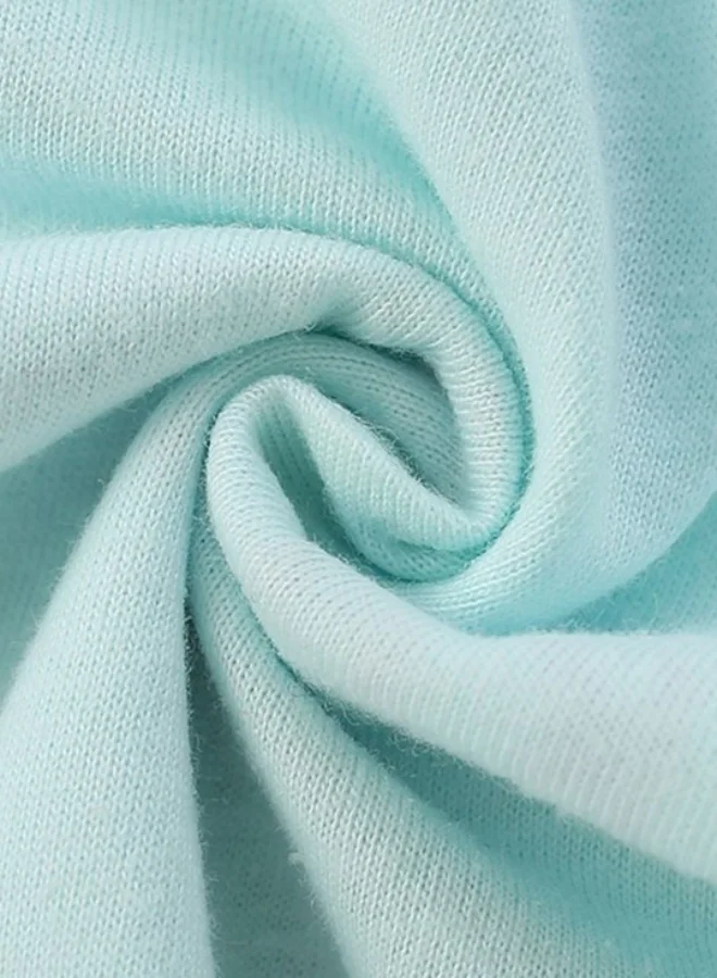 يونيكي Turquoise Blue Printed Long Sleeve Crew Neck T-Shirt