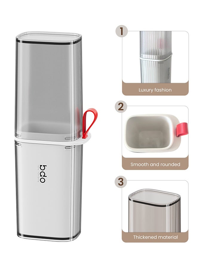 bdo Travel Toothbrush Case, 2 in 1 Dustproof Toothbrush Cover and Rinse Cup, Large Capacity Toothbrush Cup, Portable Storage Container for Business, Camping, School, Trip - Image 5