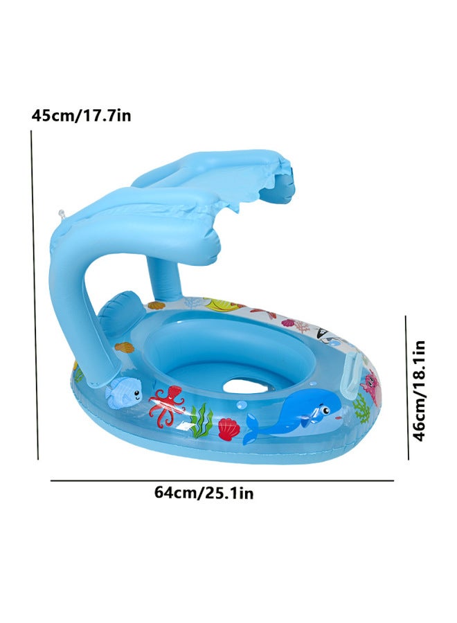 New Inflatable Seat With Canopy Kids' Seat Infant Swimming Ring Sun Protection Water Toy