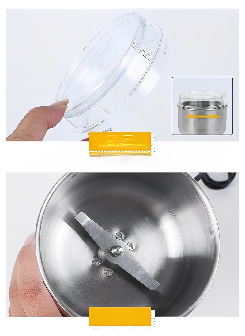 Electric Coffee Grinder and Spice Grinder with 4 Stainless Steel Blades Removable Bowls