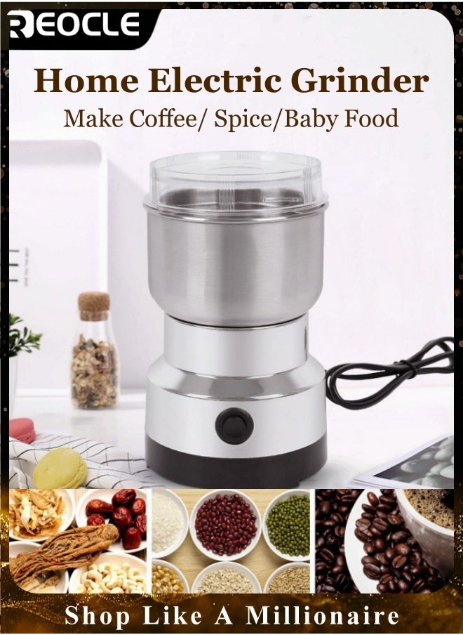 REOCLE Electric Coffee Grinder and Spice Grinder with 4 Stainless Steel Blades Removable Bowls  - Image 1
