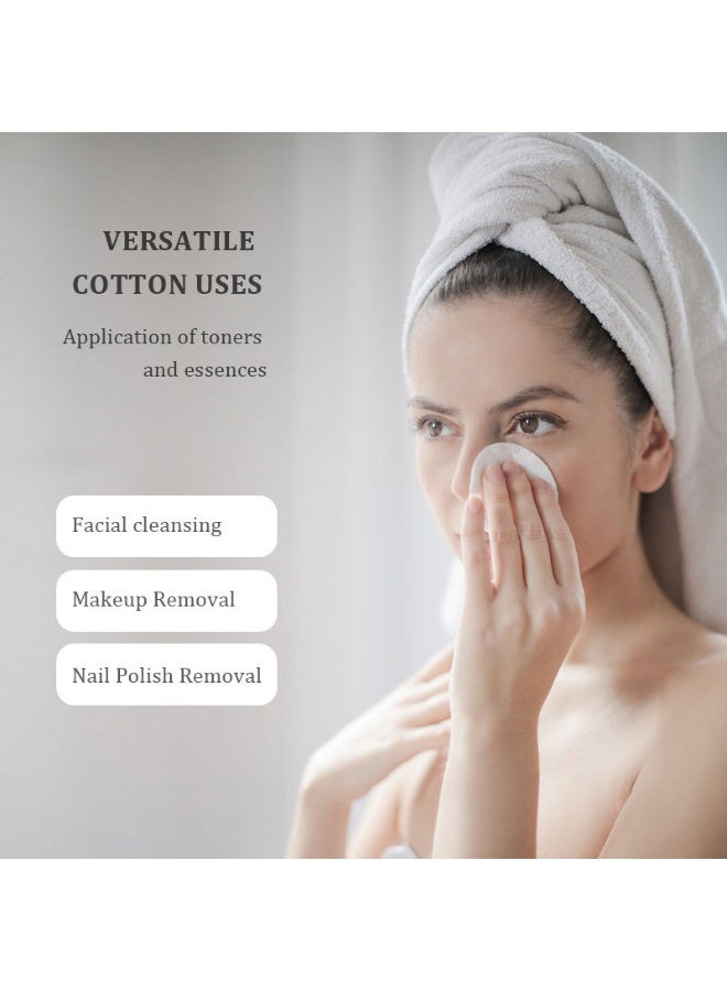 3 عبوات من قطن مزيل مكياج، قطن مكياج مزيل للملوثات، قطن وجه عالي الجودة، مناسب للوجه والشفتين والعينين، قطن عالي الجودة، مضاد للحساسية، بدون ألياف، قطن تنظيف متعدد الطبقات، قطن مكياج ناعم جداً، قطن للوجه (أبيض) - Image 4