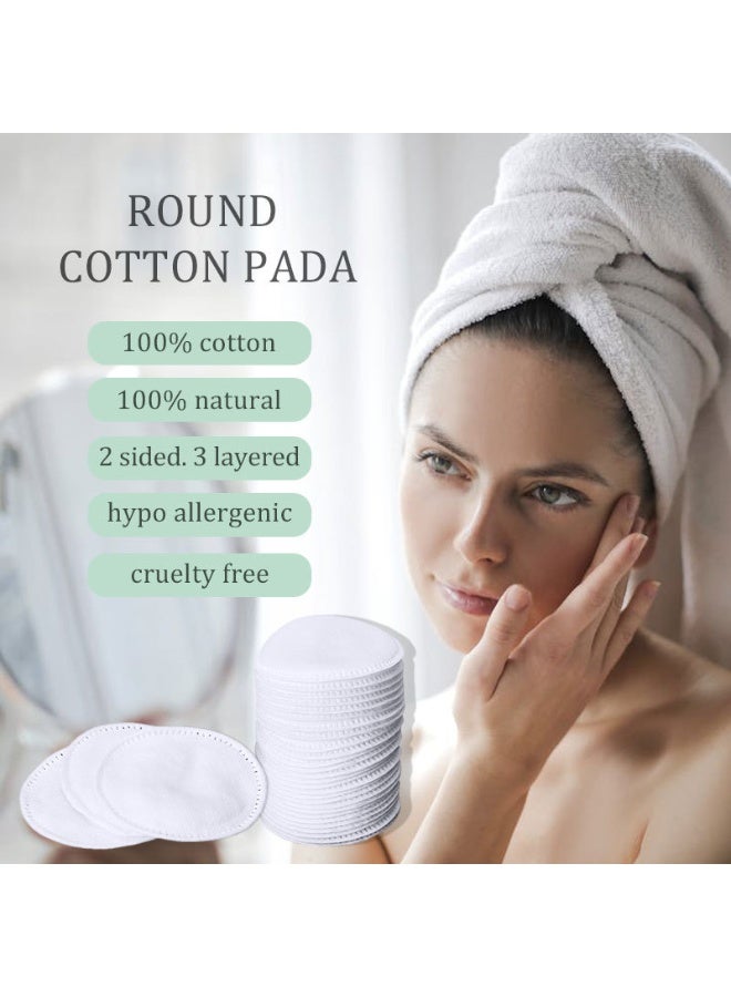 3 عبوات من قطن مزيل مكياج، قطن مكياج مزيل للملوثات، قطن وجه عالي الجودة، مناسب للوجه والشفتين والعينين، قطن عالي الجودة، مضاد للحساسية، بدون ألياف، قطن تنظيف متعدد الطبقات، قطن مكياج ناعم جداً، قطن للوجه (أبيض) - Image 3