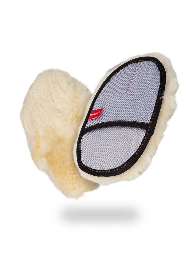 MaxShine Premium Sheepskin Wool Mitt, Real Lambs Wool Car Wash Glove Car Cleaning Ultra Soft Lambskin Wash Pad - Image 1
