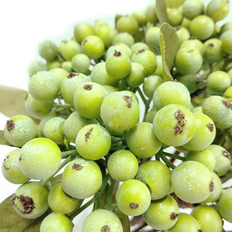 M2cbridge Pack of 6 Green Artificial Berry Stems Christmas Picks Wreath Ornament(Green) - Image 4