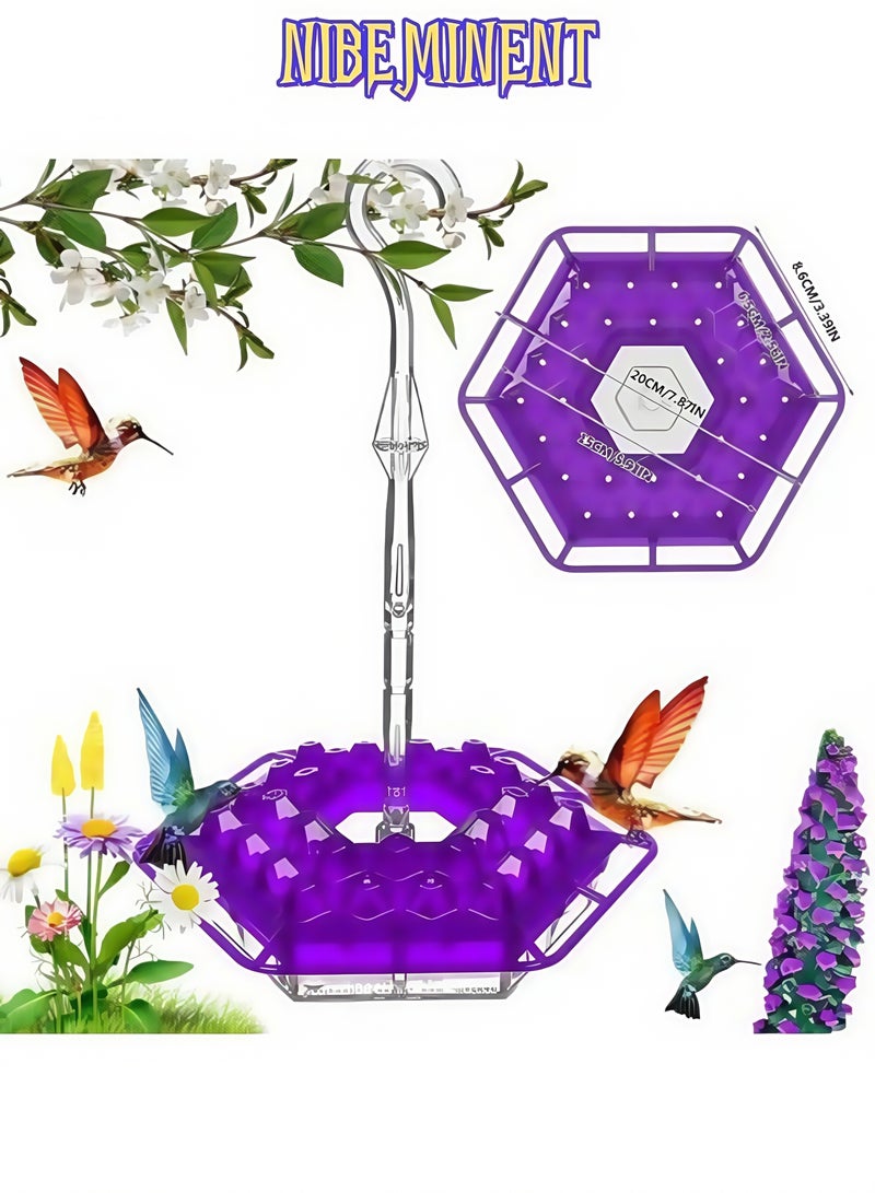 NIBEMINENT Sherem Hummingbird Feeder, Shirem Hummingbirds Feeder, Ant and Bee Proof, 2025 Hummingbird Feeders for Outdoors Hanging, Easy to Clean and Refill (1PC-Purple) - Image 1