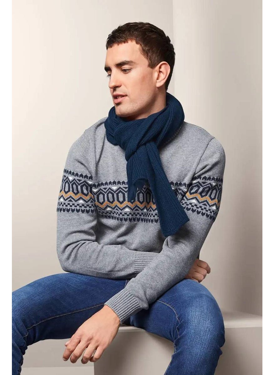 Tchibo Unisex Knitted Scarf 170 x 30 Cm, Dark Blue  - Image 1