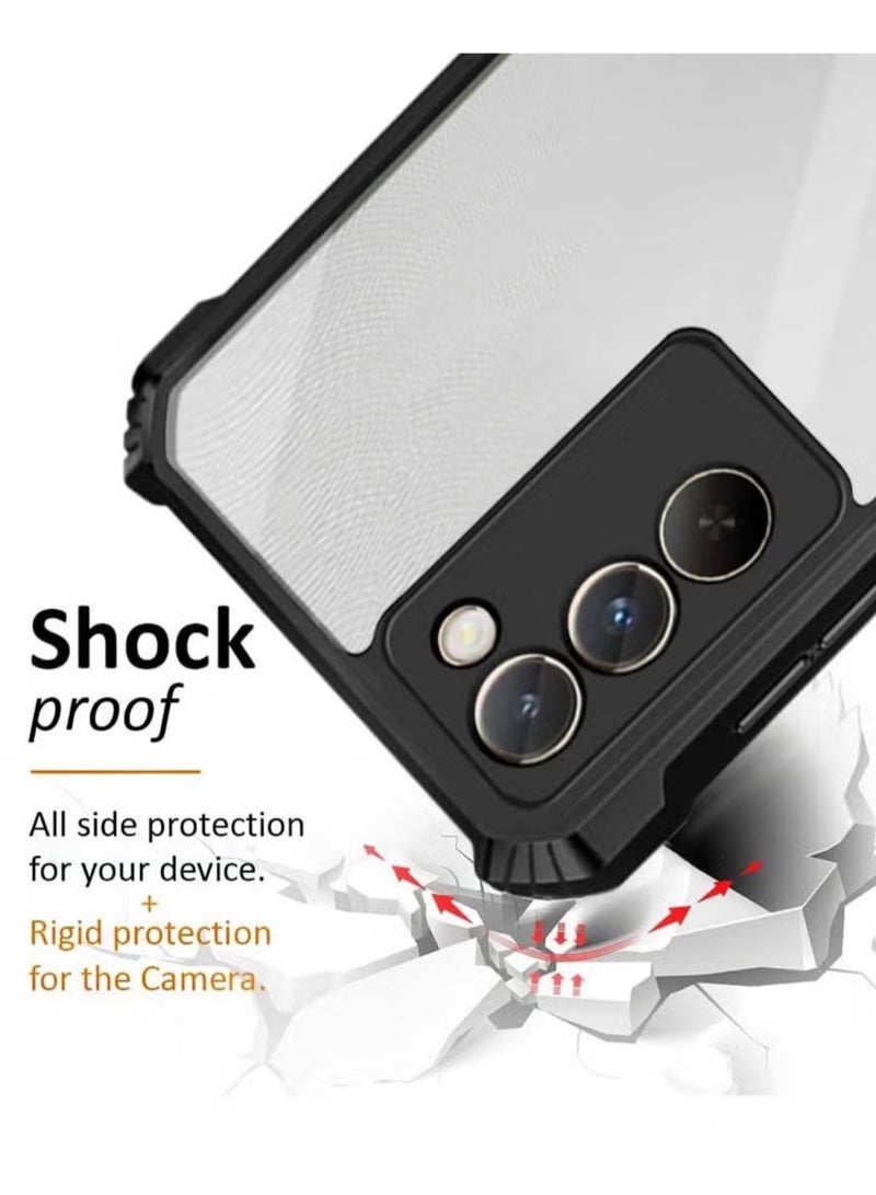 Xundo Clear Case for Xiaomi Redmi 15 5G 2025 | Premium Rugged | Durable Shock-absorbing Frame | Black Border | Thermoplastic Polyurethane | Airbag Anti-drop Protection - Clear - Image 4