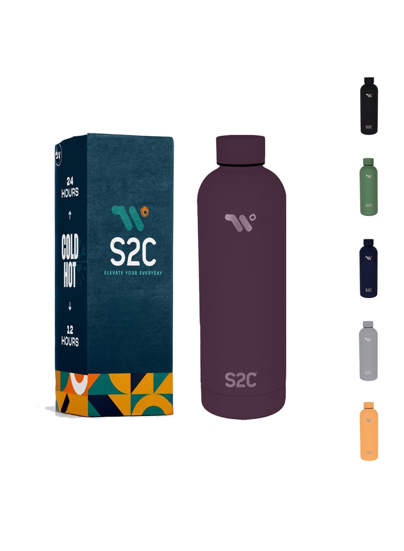 S2C Water Bottle Stainless Steel 750Ml - Double Wall Insulated Water Bottles For Hot Water Gym Bottle Stainless Steel Water Bottle For Kids School Flask Bottle Hot Water Bottle - Image 1