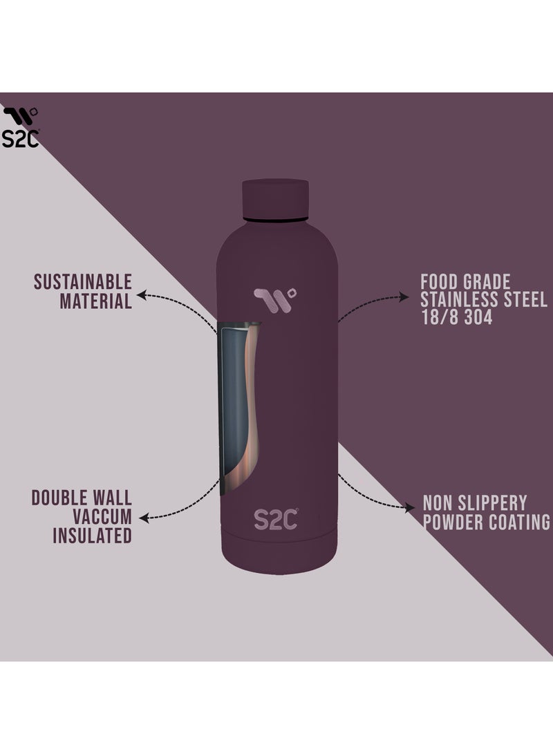 S2C Water Bottle Stainless Steel 750Ml - Double Wall Insulated Water Bottles For Hot Water Gym Bottle Stainless Steel Water Bottle For Kids School Flask Bottle Hot Water Bottle - Image 2