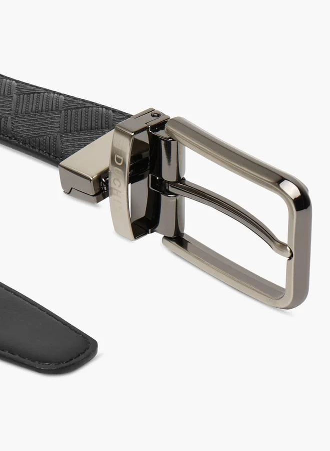 دوتشيني Men Textured Belt with Pin Buckle Closure