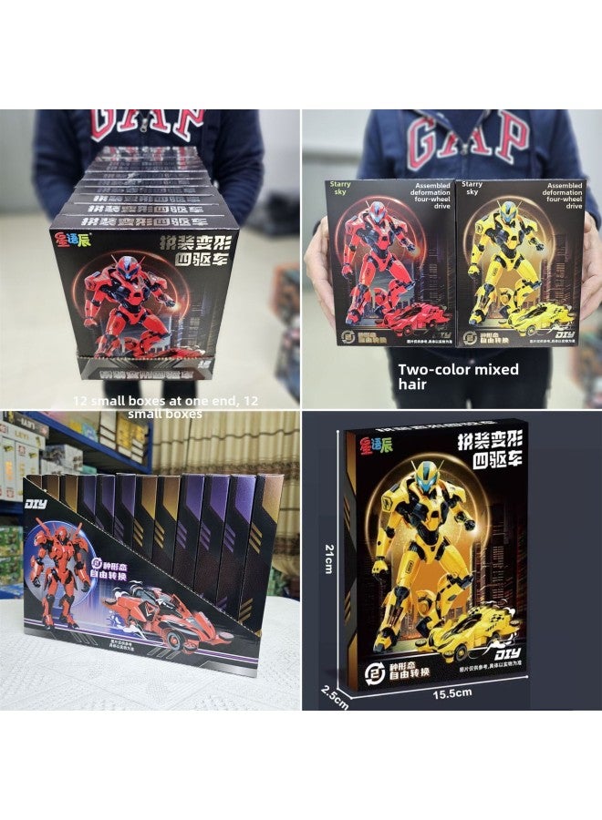 Children's Deformation Toy Robot Wasp Ares Dinosaur Boy Autobots Optimus Model School Institutional Gifts-Color:Transformed Bee Four-wheel Drive - Image 1
