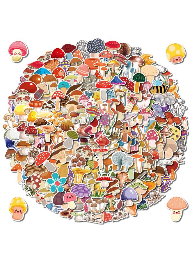 Bluejw 200 Mushroom Stickers Cartoon Plant Mushroom Cute Children's Award Stationery Water Cup Notebook Graffiti Sticker - Image 1