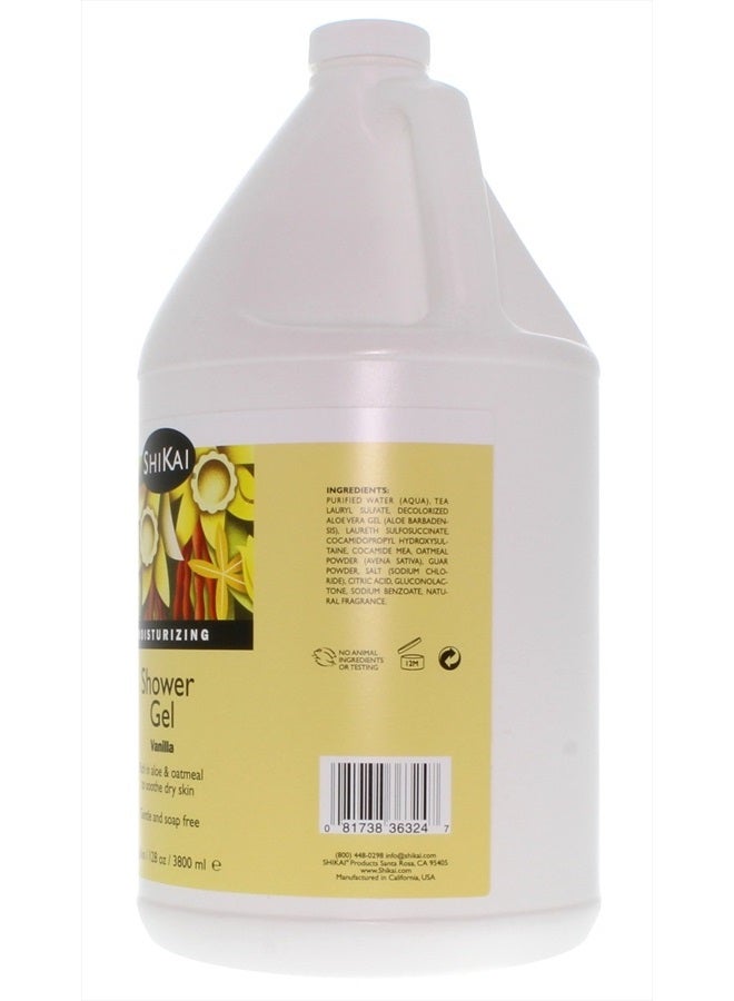 SHIKAI Daily Moisturizing Shower Gel (Vanilla, 1 gallon) | With Hydrating Aloe Vera & Oatmeal | Scented Body Wash for Dry Skin Relief - Image 2