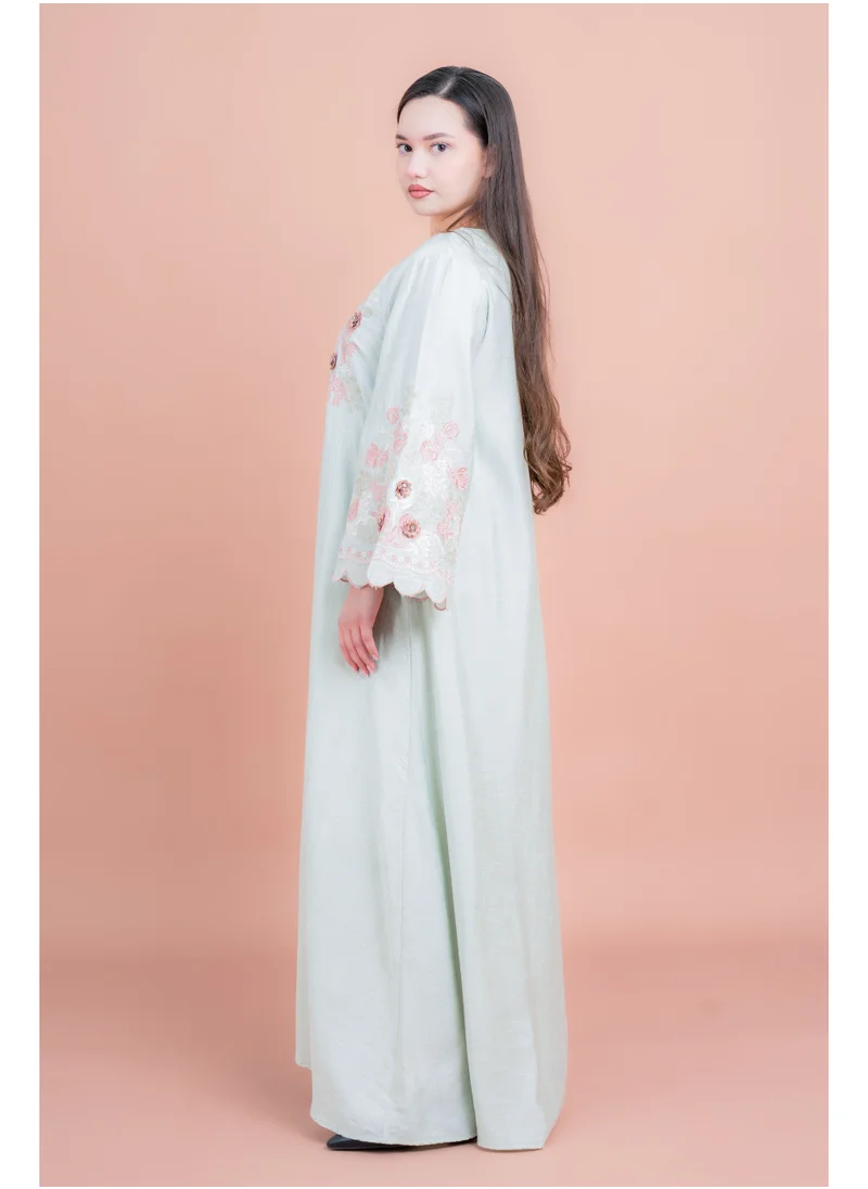 IKKXA Modern Embroidered Jalabiya IK4013 Green