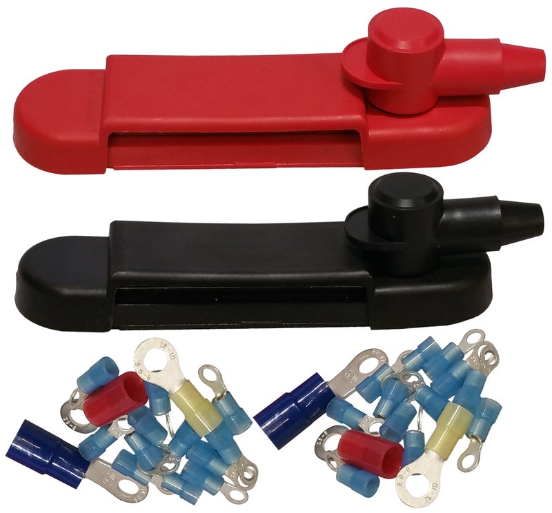 JQuad(Pair - Red & Black) 12 Terminal Distribution Block -BUSBARS- with Ring Terminals - Image 3