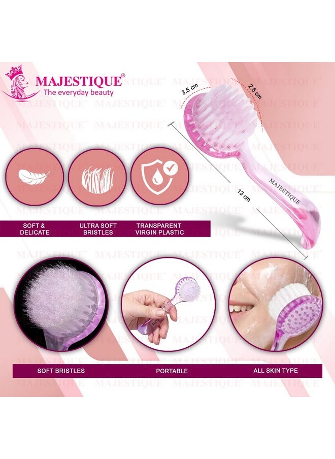 MAJESTIQUE Majestique Foundation Powder Brush & Facial Cleansing Brush, Application for Liquid, Cream, and Powder - Color May Vary  - Image 2