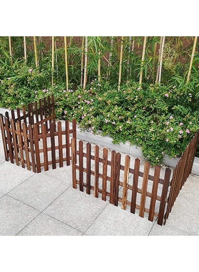 LINGWEI Wooden Garden Fence Border 160x40x.5cm Brown Decorative Outdoor Panels Natural Wood Barrier - Image 2