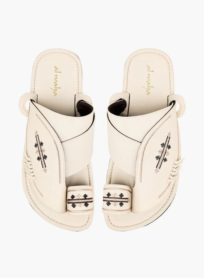 الواحة Men Embroidered Arabic Sandals