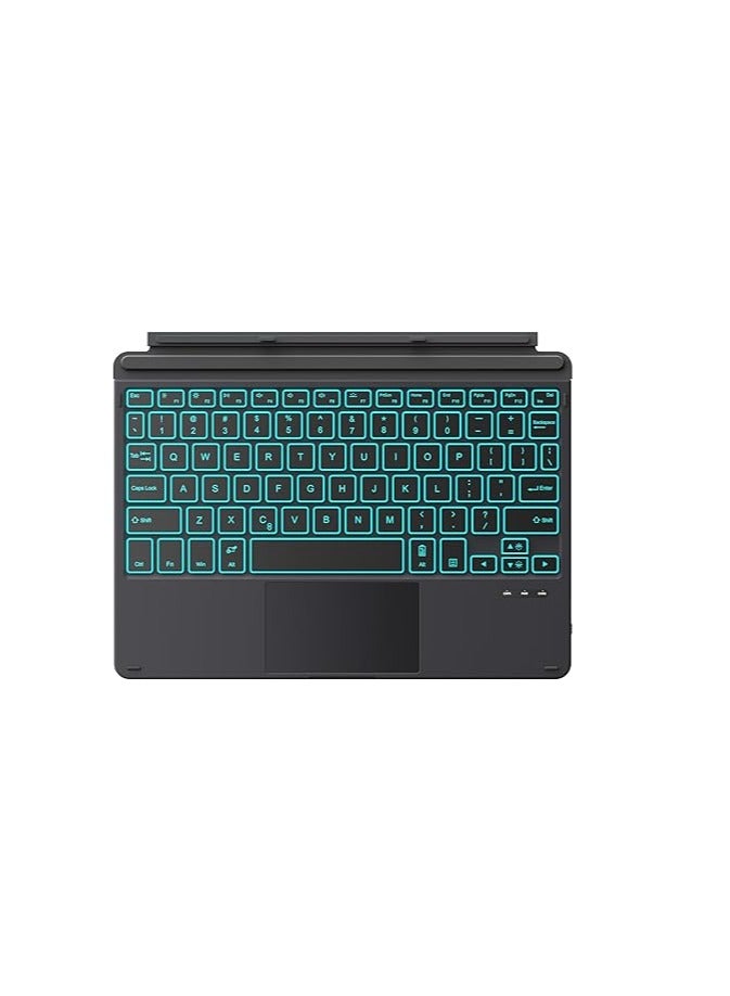 MoKo Bluetooth Keyboard Compatible with Microsoft Surface Go 4 (2023) / Go 3 (2021) / Go 2 2020 / Go 2018, Slim Wireless Bluetooth Keyboard with Trackpad, 7 Colours LED Backlight, Black - Image 1