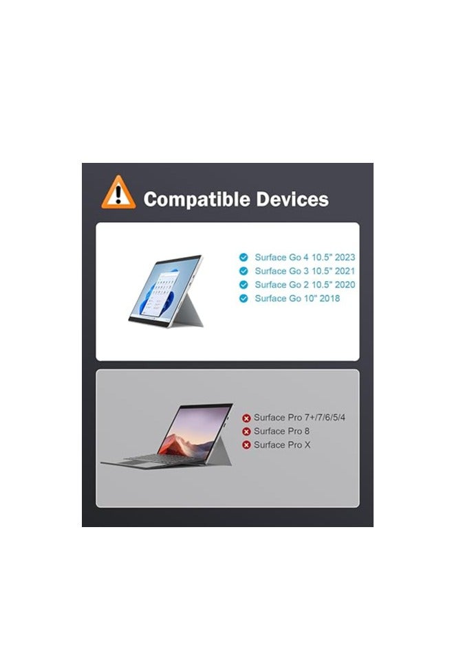 MoKo Bluetooth Keyboard Compatible with Microsoft Surface Go 4 (2023) / Go 3 (2021) / Go 2 2020 / Go 2018, Slim Wireless Bluetooth Keyboard with Trackpad, 7 Colours LED Backlight, Black - Image 2