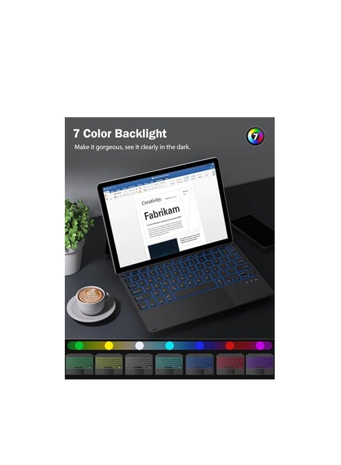 MoKo Bluetooth Keyboard Compatible with Microsoft Surface Go 4 (2023) / Go 3 (2021) / Go 2 2020 / Go 2018, Slim Wireless Bluetooth Keyboard with Trackpad, 7 Colours LED Backlight, Black - Image 4