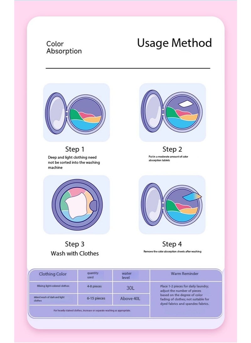 Generic The garment color-absorbing sheet, which comes in a box containing 100 sheets, is nicknamed the "color-absorbing ghost" and has the function of protecting the environment from pollution.  - Image 2