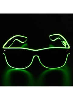 Sweet seven Light up EL Wire Neon Rave Glasses  1Pcs LED Visor Glasses Luminous Glasses for Rave Parties Halloween and EDM Festivals 3 Modes Glow in the Dark Flashingfor Kids and Adults(Green)  - Image 5