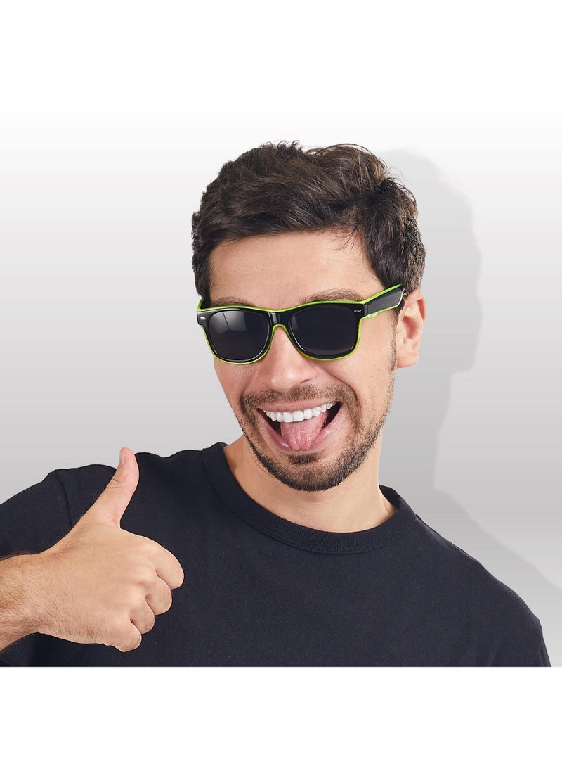 Sweet seven Light up EL Wire Neon Rave Glasses  1Pcs LED Visor Glasses Luminous Glasses for Rave Parties Halloween and EDM Festivals 3 Modes Glow in the Dark Flashingfor Kids and Adults(Green)  - Image 3