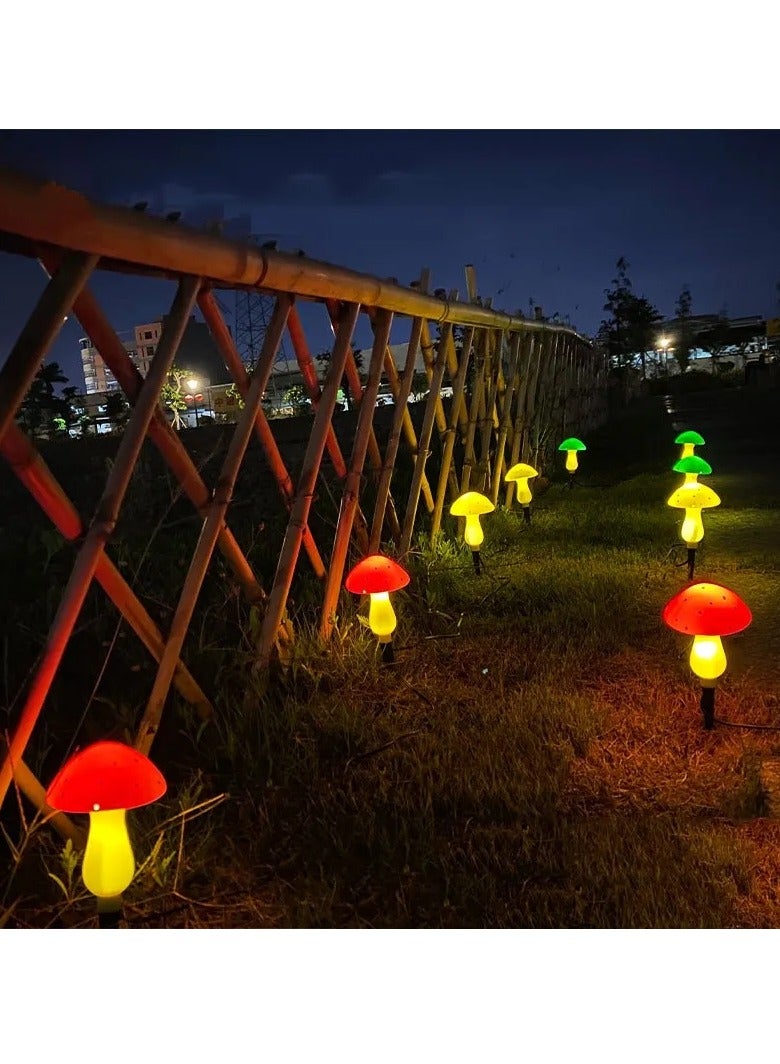 Outdoor mushroom solar 6 pcs LED light string, outdoor garden decoration courtyard garden solar channel light - Image 5