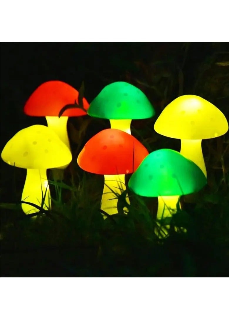 Outdoor mushroom solar 6 pcs LED light string, outdoor garden decoration courtyard garden solar channel light - Image 3