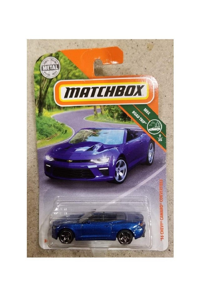 MATCHBOX 2018 Mbx Road Trip 9/35 '16 Chevy Camaro Convertible (Blue)