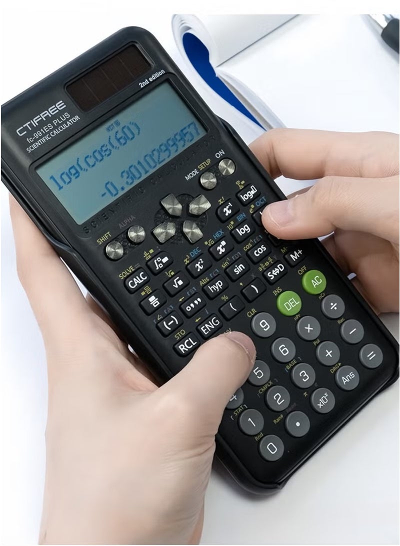 CTIFREE Scientific Calculator FX-991ES Plus 2nd Generation – 417 Functions, Dual Power (Solar/Battery), Natural Textbook Display – Ideal for Students, Schools & Colleges Black - Image 5